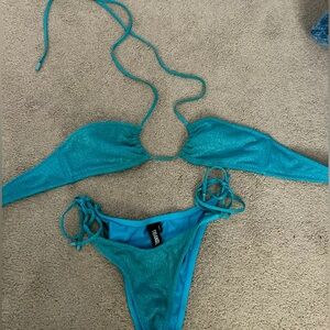 COPY - Blue sparkly Triangle bikini.